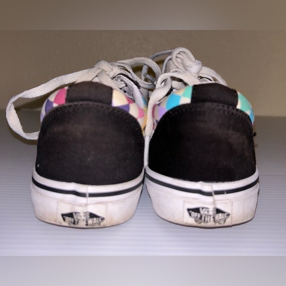 Vans Multi Colored Checkered Skate Athletic Shoes Unisex Missy Old Skool Sz. 5.5 - Picture 4 of 9